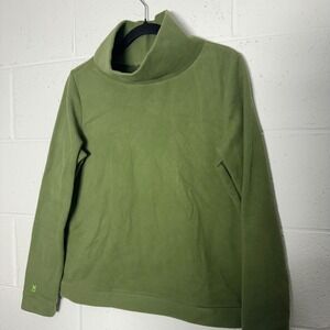 Dudley Stephens Park Slope Green Vello Fleece Turtleneck Pullover Top Womens L